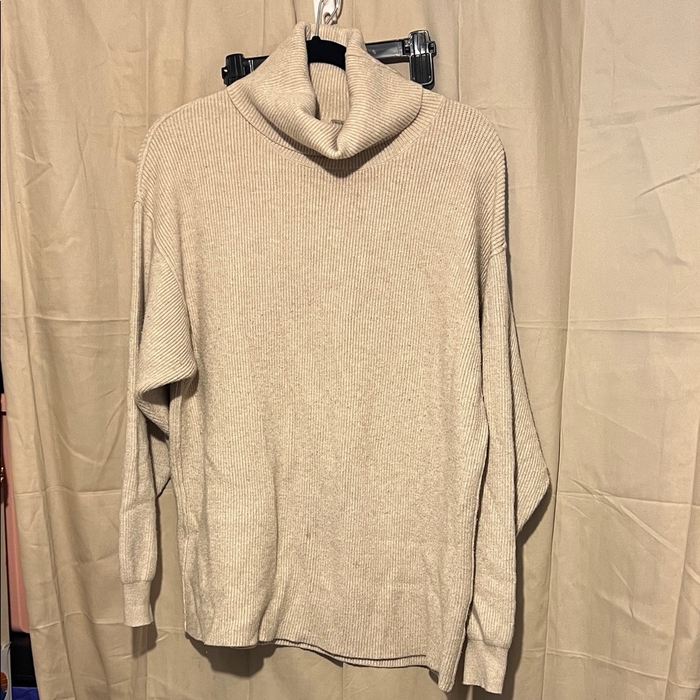 Free People Cream Turtleneck Sweater